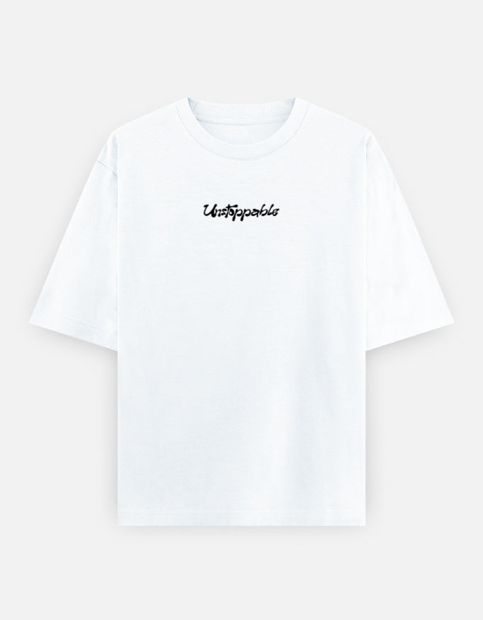 Unstoppable Oversized T-Shirt | 240 GSM Premium Cotton | Raised Puff Text Print | Unisex