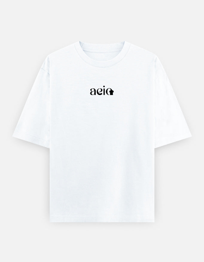 AEIO Classic Oversized T-Shirt | 240 GSM Premium Cotton | Raised Puff Text Print | Unisex | Premium Drop